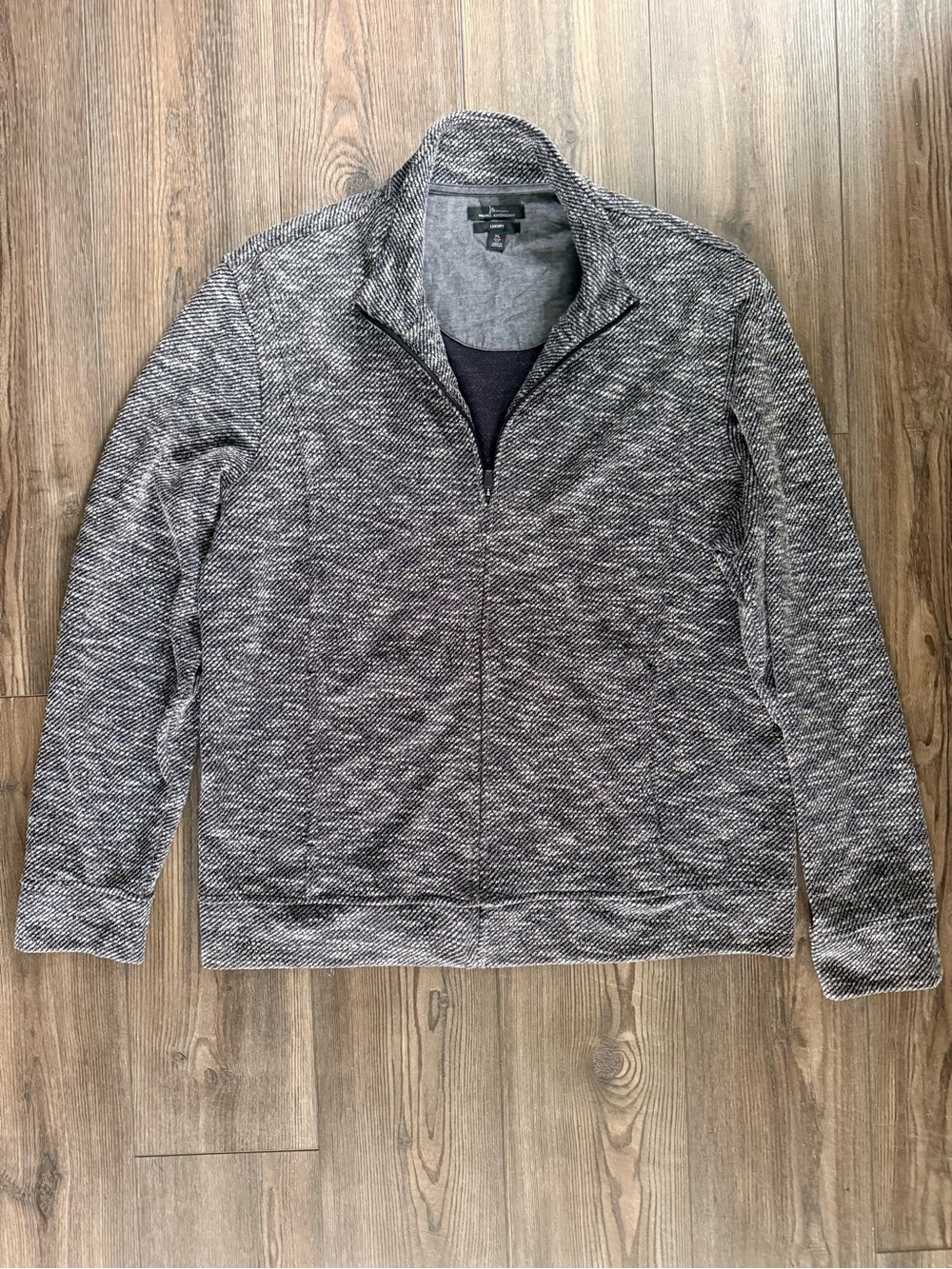 Men's Full Zip Knit Sweater - Gray